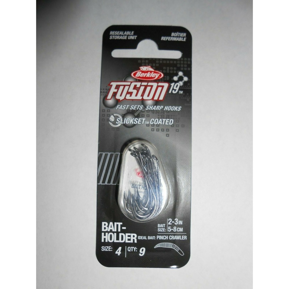 Berkley 1405827 FSN19BH4 Fusion19 Bait-holder Hooks Size 4 9 pack & Storage Case